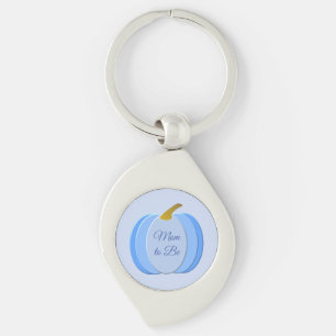 Cute Blue Baby Boy Pumpkin Custom Mum to Be Key Ring