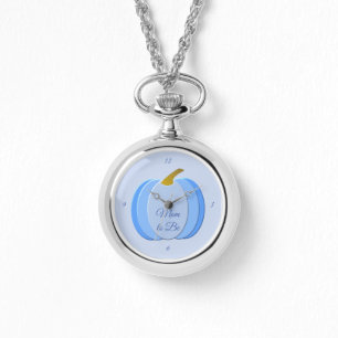 Cute Blue Baby Boy Pumpkin Custom Mum to Be Watch