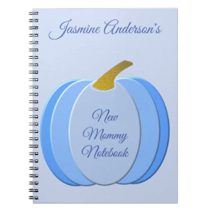 Cute Blue Baby Boy Pumpkin Custom New Mummy Notebook