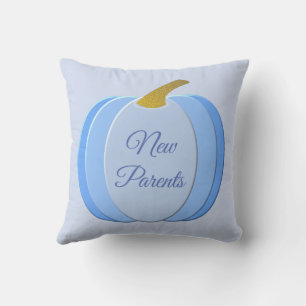 Cute Blue Baby Boy Pumpkin Custom New Parents Cushion