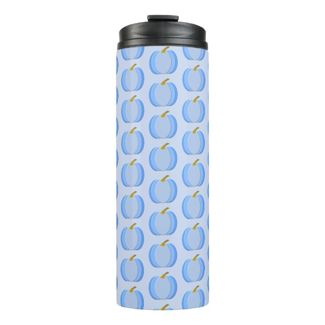 Cute Blue Baby Boy Pumpkin Custom Patterned Thermal Tumbler (Front)