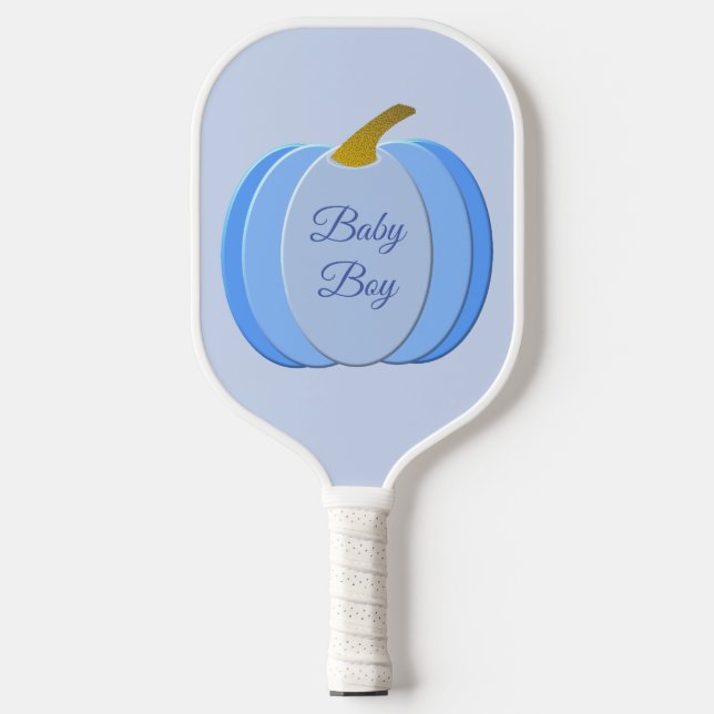 Cute Blue Baby Boy Pumpkin Custom Pickleball Paddle (Front)