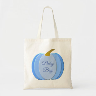 Cute Blue Baby Boy Pumpkin Custom Tote Bag