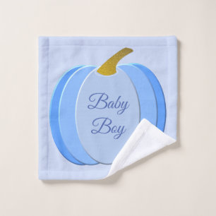 Cute Blue Baby Boy Pumpkin Custom Wash Cloth