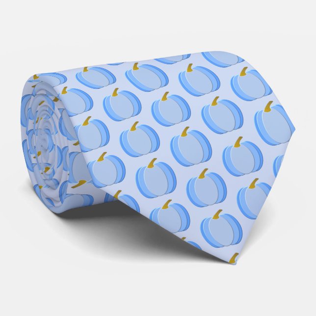 Cute Blue Baby Boy Pumpkin Patterned Tie (Rolled)