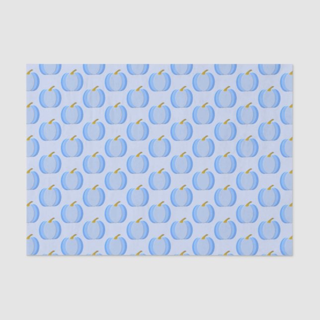 Cute Blue Baby Boy Pumpkin Patterned Tissue Paper (Front)