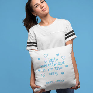 Cute Blue Baby Boy Shower Cushion