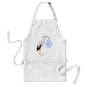 Cute Blue Baby Boy Stork Standard Apron