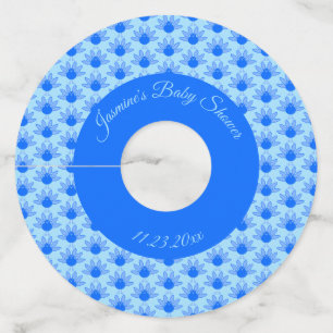 Cute Blue Baby Boy Thanksgiving Turkey Baby Shower Wine Glass Tag