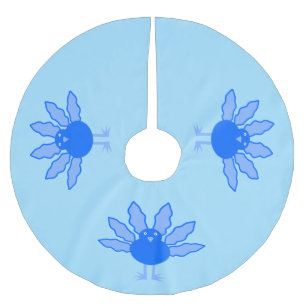 Cute Blue Baby Boy Thanksgiving Turkey Brushed Polyester Tree Skirt