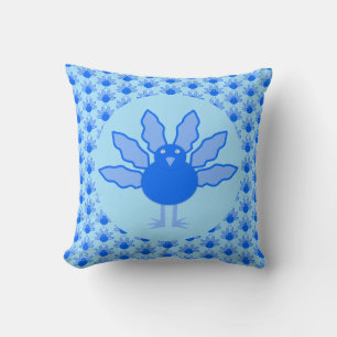 Cute Blue Baby Boy Thanksgiving Turkey Double Side Cushion