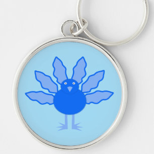 Cute Blue Baby Boy Thanksgiving Turkey Key Ring