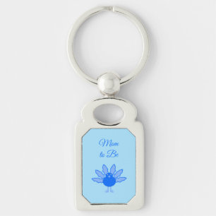 Cute Blue Baby Boy Thanksgiving Turkey Mum to Be Key Ring