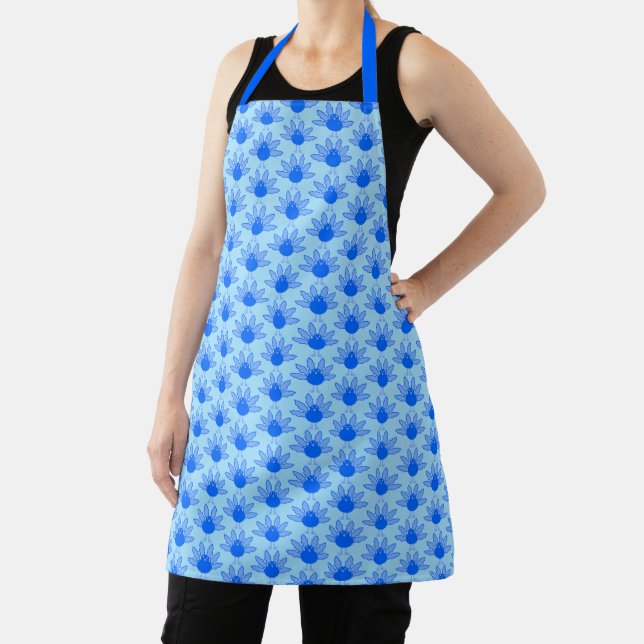 Cute Blue Baby Boy Thanksgiving Turkey Patterned Apron (Insitu)