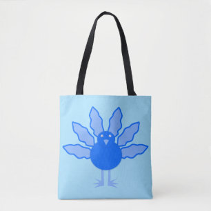 Cute Blue Baby Boy Thanksgiving Turkey Tote Bag