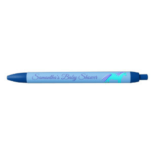 Cute Blue Baby Boy Unicorn Baby Shower Custom Blac Ink Pen