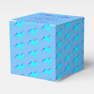 Cute Blue Baby Boy Unicorn Baby Shower Custom Favour Box