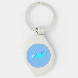 Cute Blue Baby Boy Unicorn Key Ring