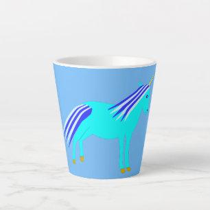 Cute Blue Baby Boy Unicorn Latte Mug