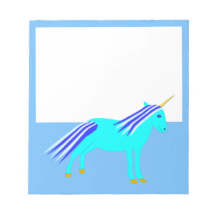 Cute Blue Baby Boy Unicorn Notepad