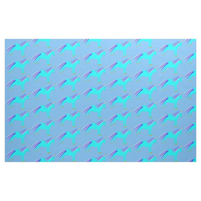Cute Blue Baby Boy Unicorn Patterned Fabric (Fat Quarter)