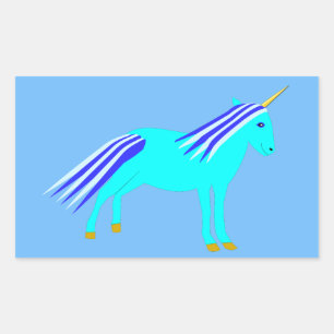 Cute Blue Baby Boy Unicorn Rectangular Sticker