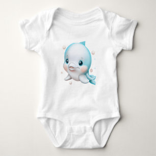 Cute Blue Baby Dolphin Bodysuit