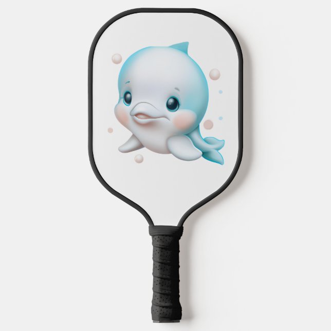 Cute Blue Baby Dolphin   Pickleball Paddle (Front)