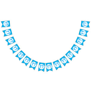 Cute Blue Baby Footprints Its a Boy Baby Shower Bunting