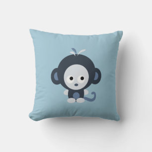 Cute blue baby monkey cushion