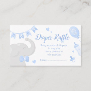 Cute Blue Baby Shower Diaper Raffle Ticket Enclosure Card