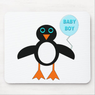 Cute Blue Bbay Boy Penguin Mousepad