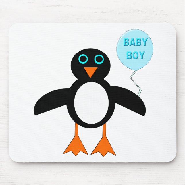 Cute Blue Bbay Boy Penguin Mousepad (Front)
