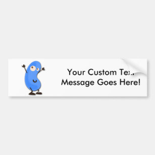 Cute Blue Bean Monster Bumper Sticker