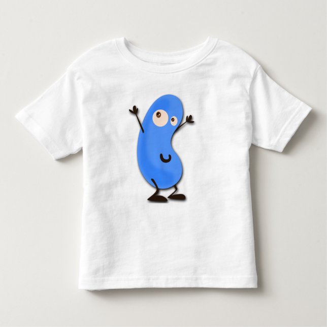 Cute Blue Bean Monster Toddler T-Shirt (Front)