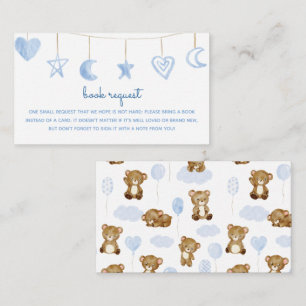 Cute Blue Bear Baby Animal Book Request Enclosure Card