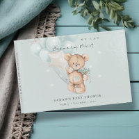 Cute Blue Bearly Wait Bear Balloon Baby Shower