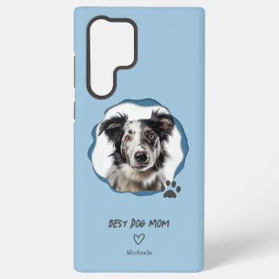Cute Blue Best Dog Mum Photo  Samsung Galaxy Case