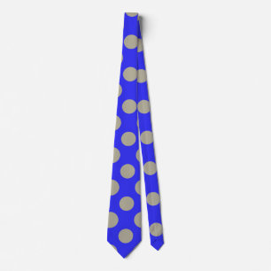 Cute Blue Big Large Polka Dots Pattern Tie