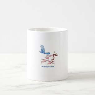 Cute Blue Bird Cherry Blossom Be Kind Its Free Coffee Mug