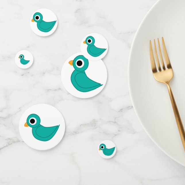Cute blue bird confetti (Group)