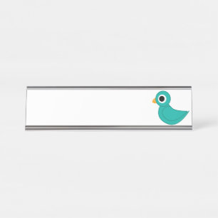 Cute blue bird desk name plate