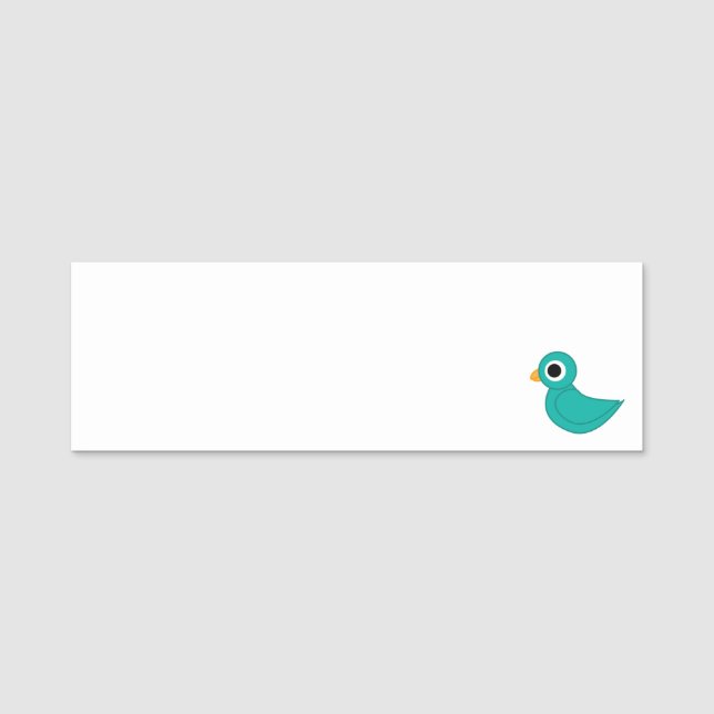 Cute blue bird name tag (Front)