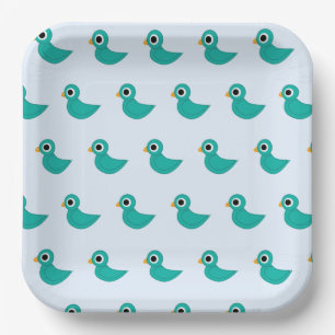 Cute blue bird paper plate