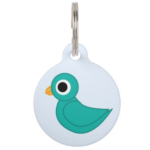 Cute blue bird pet tag