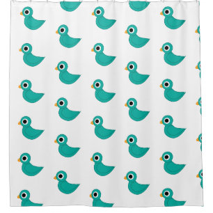 Cute blue bird shower curtain