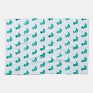 Cute blue bird tea towel