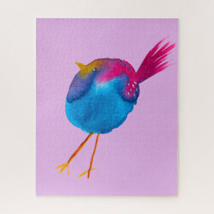 Cute blue bird watercolor jigsaw puzzle