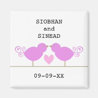 Cute Blue Birds Lesbian Special Date Magnet