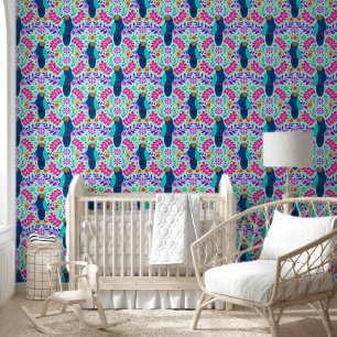 Cute Blue Birds Pattern Kids Nursery Room Wallpaper